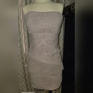 BCBGMaxAzria Textured Taupe Dress